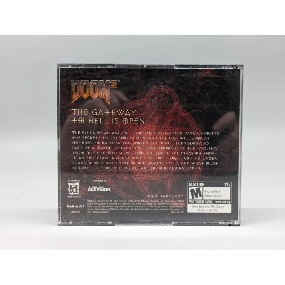 Doom 3 PC CD-ROM Video Game Activision ID 2004 Tested 3 Discs